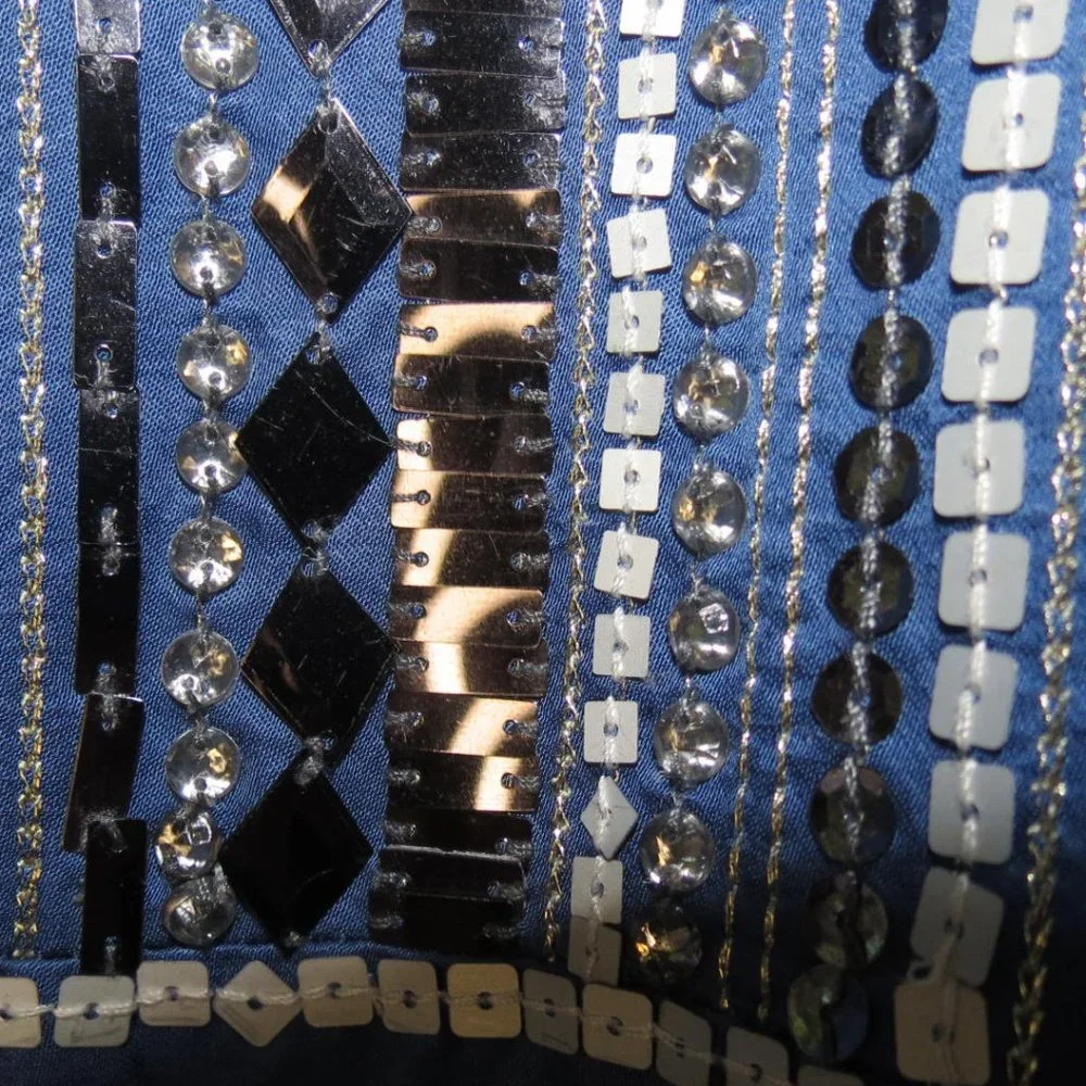 MONSOON - linen blend - embellished artisan dress - size - UK 18. - Picture 4 of 6